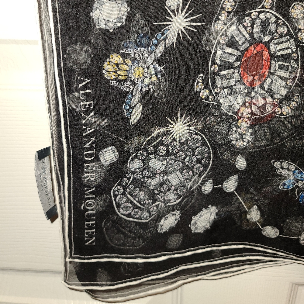 Alexander McQueen silk Jeweled print Scarf
